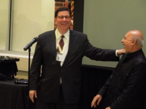 Pittsburgh's Mayor Bill Peduto cracking a Joke with Harish Saluja.