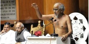 The Jain Sannyasi (monk), Muni Tarun Sagar, addressing the Haryana Assembly.